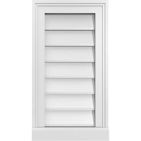 Ekena Millwork Vertical Surface Mount PVC Gable Vent w/ 2"W x 2"H , Brickmould Sill Frame, 12"W x 22"H GVPVE12X2203SN